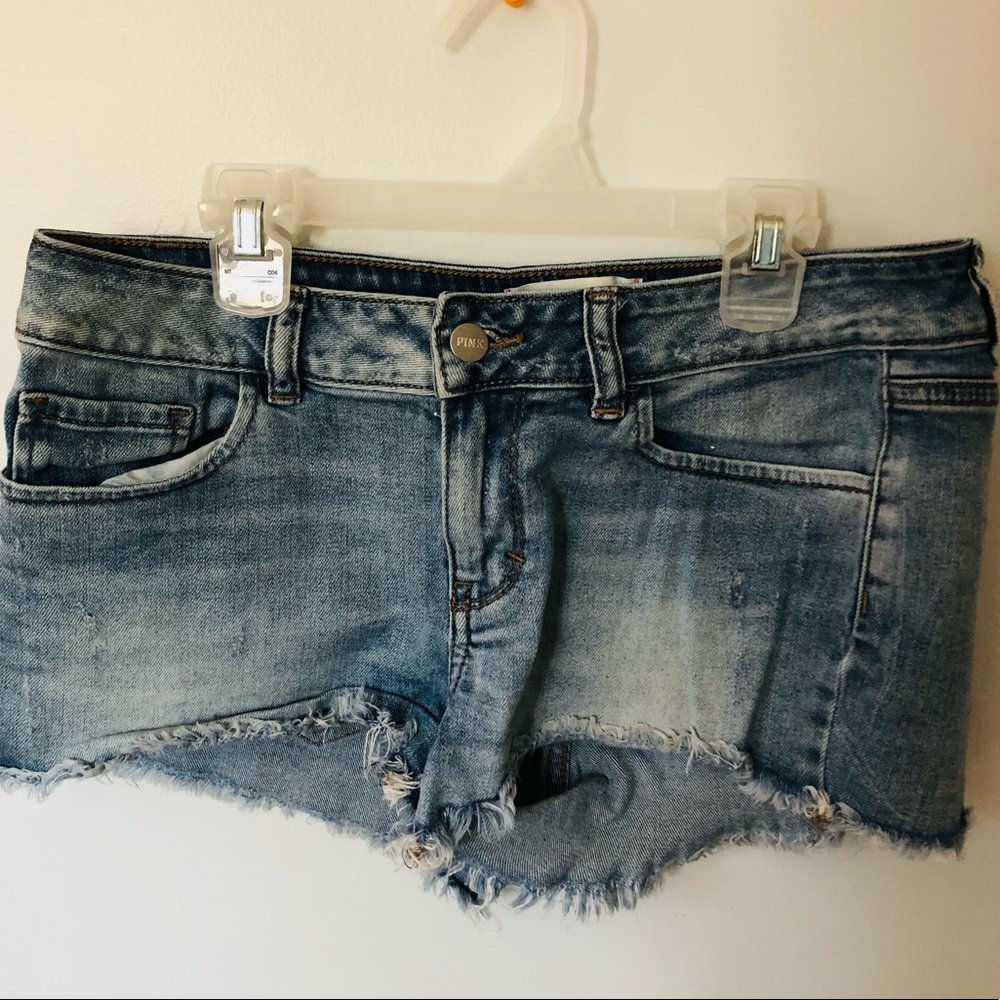 Victoria Secret PINK Distressed Denim Shorts